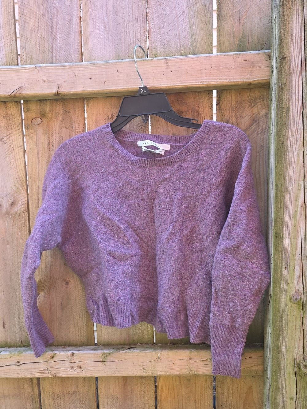 Max Studio Heathered Mauve Crewneck Sweater